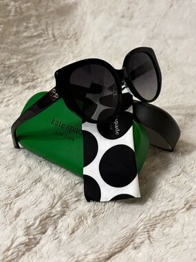 Kate Spade Seraphina Black Oversized Cat Eye Sunglasses